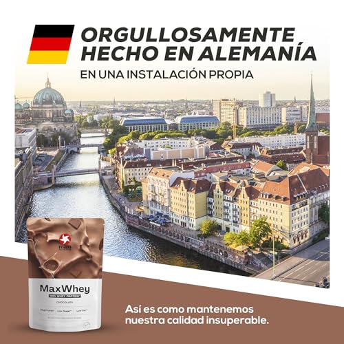 MaxiNutrition 100% Whey Premium-Proteinpulver Chocolate 420g, ohne künstliche Aromen, Eiweißpulver aus 100% Molke, ergibt 14 Protein-Shakes à 23g Eiweiß, low carb, inkl. Vitamin B6, Made in Germany