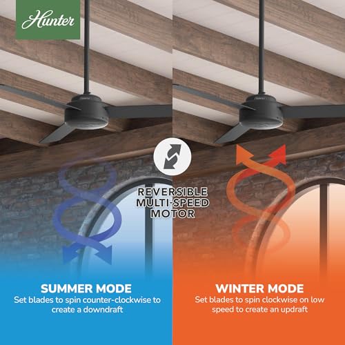 Image of Hunter Presto, Indoor, Ceiling Fan, No Light, Modern, 52 inch, Matte Black
