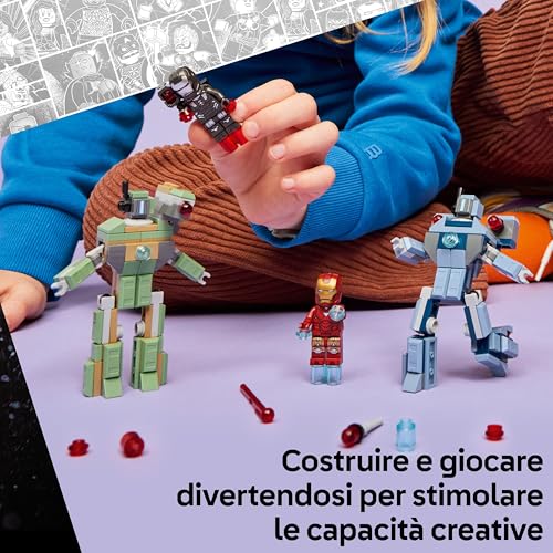 | Marvel Iron Man e War Machine Contro i Droni Hammer - Giocattolo da Costruire con 2 Minifigure e 2 Action Figure con Shooter - Regalo da Supereroi per Bambini da 7 Anni in su - 76320 - Lego - Immagine 5