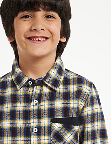 Image of Amazon Brand - Jam & Honey Boys 100% Cotton Printed Regular Fit Long Sleeve Shirt