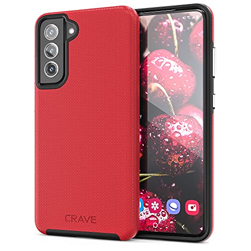 Image of Crave for Galaxy S21 FE Case, Shockproof Protection Dual Layer for Samsung Galaxy S21 FE 5G (6.4 inch) - Red