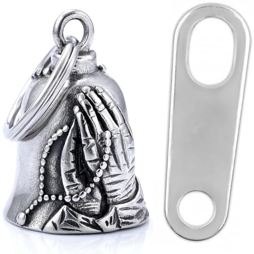 ZEPIQOR Clochette Porte-bonheur Moto Protection Biker Triker Saint-Christophe Argenté Acier Inoxydable 316L