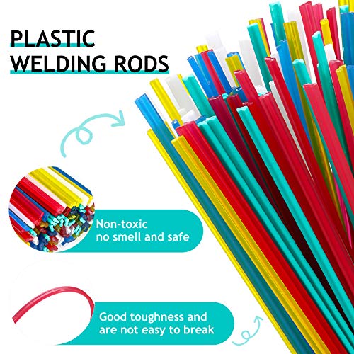 100 Pieces Plastic Welding Rods 7.9 Inch PP/PVC/PPR Plastic Welder Repair Rods for Car Bumpers and Daily Repair, 20 Pieces for Each Color