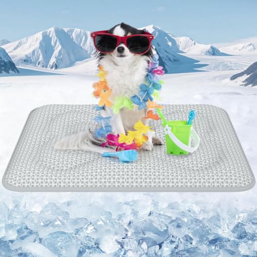 Rywell Tapis Rafraichissant Chien Extra Epais 75X50cm, Revêtement PCM(Gris)