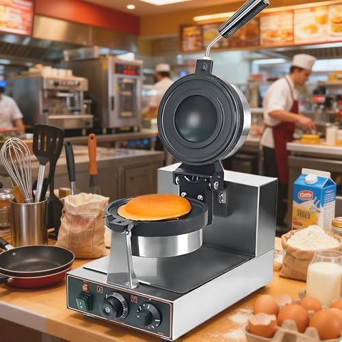 Electric Burger Maker & Waffle Iron, Non-Stick UFO Hamburger & Panini Press, Rotary Sandwich Machine for Home Kitchen, Versatile Cooking for Delicious Meals