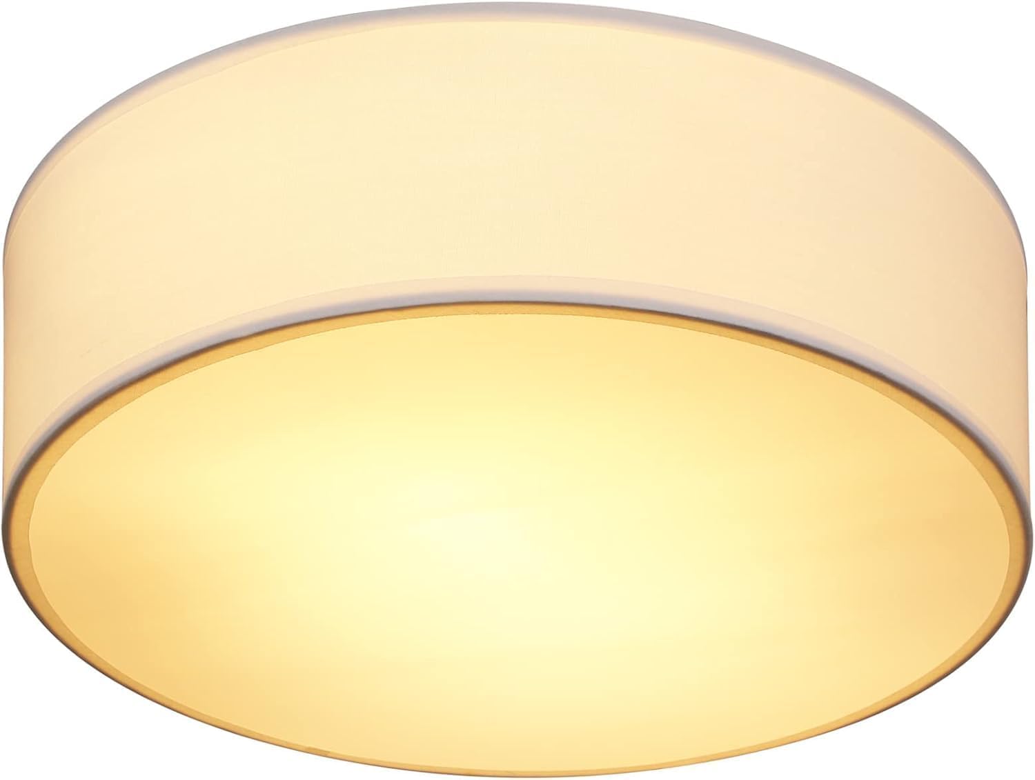 MONZANA® Flush Ceiling Light, White Fabric 30cm for 1x E27 Bulb Socket for LED Bulbs max. 40w, Suitable for Living Room, Kitchen, Bedroom, Home Office, Hallways, Kids Room Ceiling Flush Light