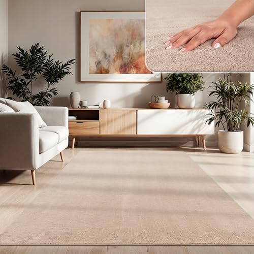 Paco Home Moderner Kuscheliger Wohnzimmer Teppich Kurzflor waschbar flauschig Weich Einfarbig Felloptik zeitlos stilvoll rutschfest pflegeleicht, Grösse:160x220 cm, Farbe:Beige Paco Home Moderner Kuscheliger Wohnzimmer Teppich Kurzflor waschbar flauschig Weich Einfarbig Felloptik zeitlos stilvoll rutschfest pflegeleicht, Grösse:160x220 cm, Farbe:Beige