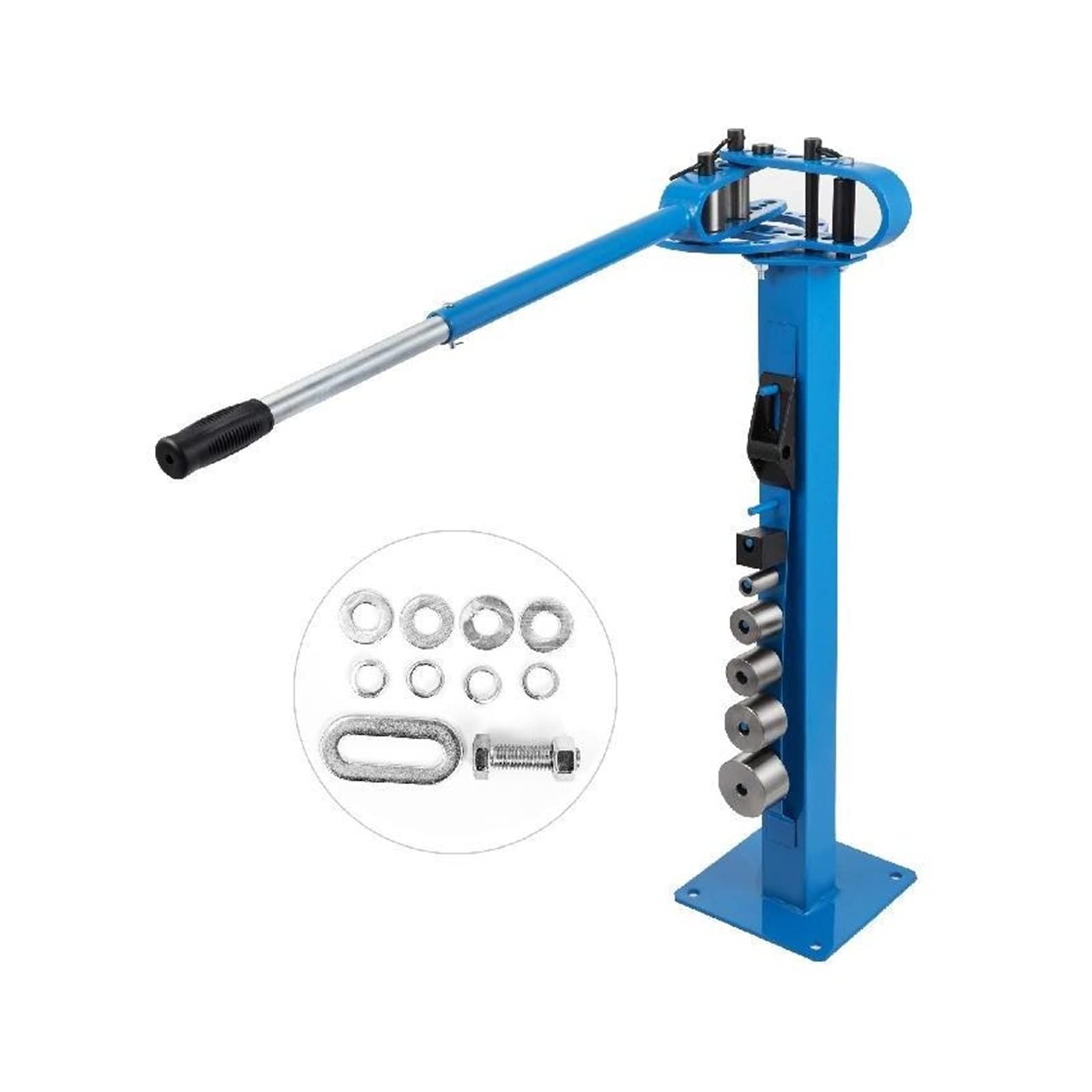 CVFRDD YP-38 Floor Mounted Compact Bender With 7 Dies Mutifunctional 44in Telescopic Rubber Handle Copper Steel Tube Bending Tool