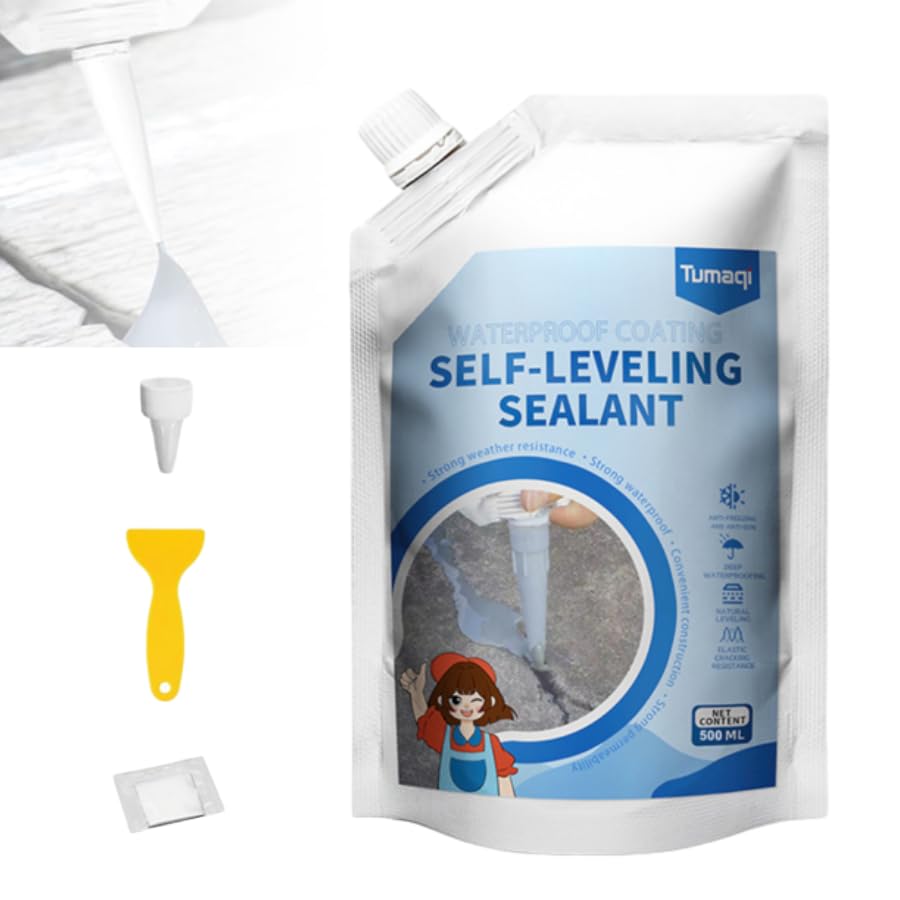 Concrete Caulking Adhesive,New Self-Leveling Sealant, Heavy-Duty Crack Filler for Driveway,High Elasticity Cement Crack Filler,Concrete Crack Repair,Quick-Drying Sealant for Outdoor(500ml)