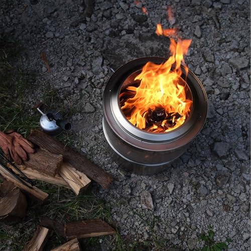 Incinérateur d'extérieur portable en acier inoxydable pour le camping, la cour, le jardin, les poêles chauffants, foyers, utilisation en intérieur/extérieur, idéal pour l'élimination des déchets de