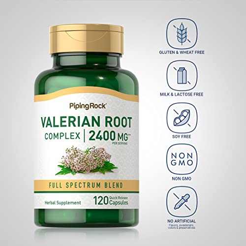 Piping Rock 3111A Valerian Root Capsules 2400 Mg | 120 Count | Herbal Extract Supplement thumb #2
