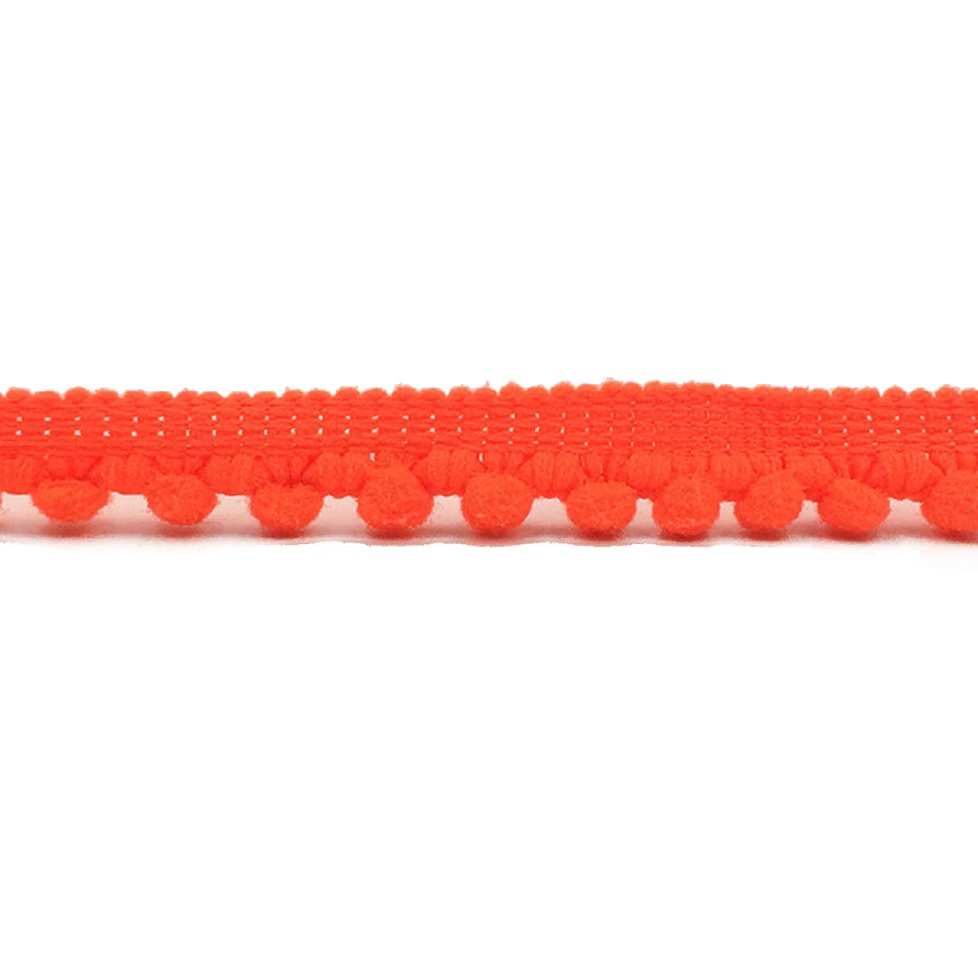Yalulu 18 Yards Mini Pom Pom Trim Tassel Pompom Trim Ball Fringe Ribbon Trimming for Curtains Apparel DIY Craft Sewing Supplies (Fluorescent Orange)