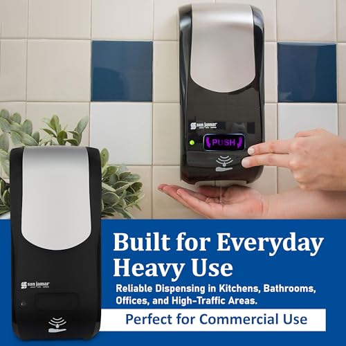Image of San Jamar Soap /San /Lotion Disp,BLK /SLVR,900mL,4inD SH970BKSSGR - 1 Each