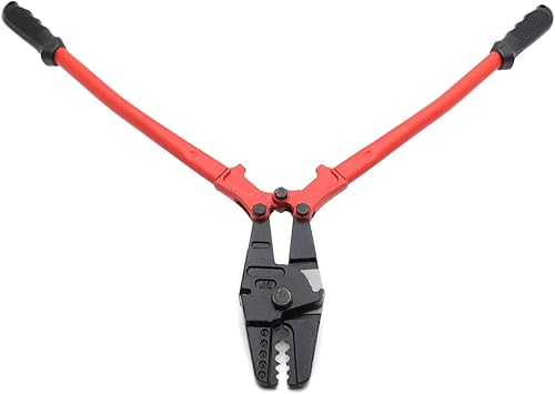 Miniatura 5 de HongK - Herramienta de prensado de estampación de swager de mano de 24" para cable de cuerda de alambre 116"- 316" PN ET-TOOL030-24-RED