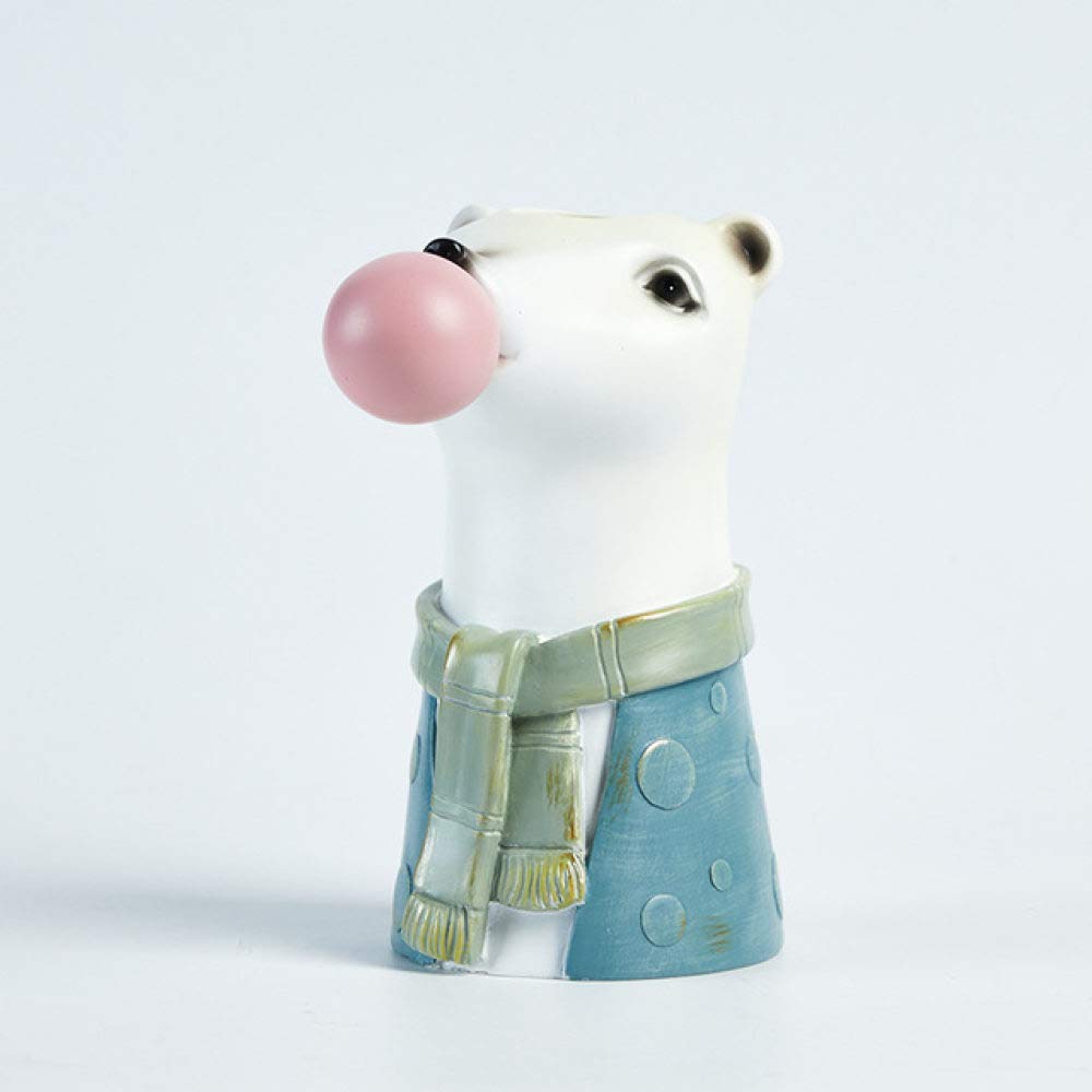 XINGYUANHE Vaso in Resina Cute Girl Bubble Gum Figurine Pianta Decorativa Vaso da Fiori Home Decor Portapenne