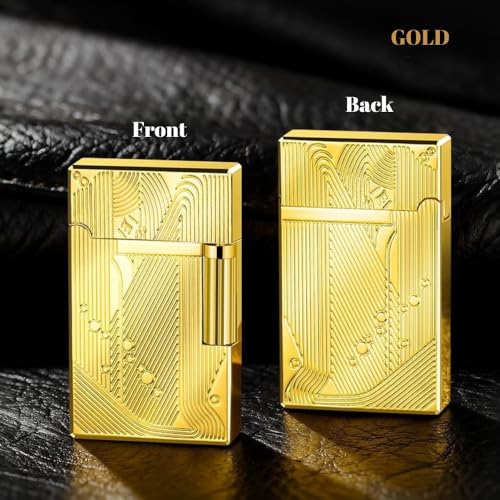Image of Smoke King Sanji Inspired Gold Gas Lighter, Soft Flame Refillable Lighter, Collection & Gifting (Gold)
