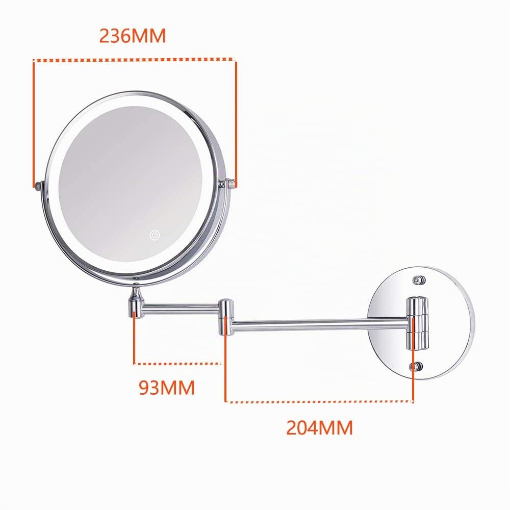 Loywe Beleuchtet Kosmetikspiegel 7-Fach mit Beleuchtung LED Wandmontage Touchscreen für Badezimmer, Kosmetikstudio, Spa und Hotel EU Plug, LW70-7