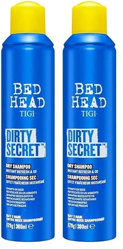 Image of Bed Head by TIGI Dirty Secret Dry Shampoo, Instant Refresh Formula Absorbs Oil & Grease for Fuller, Cleaner Hair, Spray for Oily Hair, 300 l (Pack of 2)