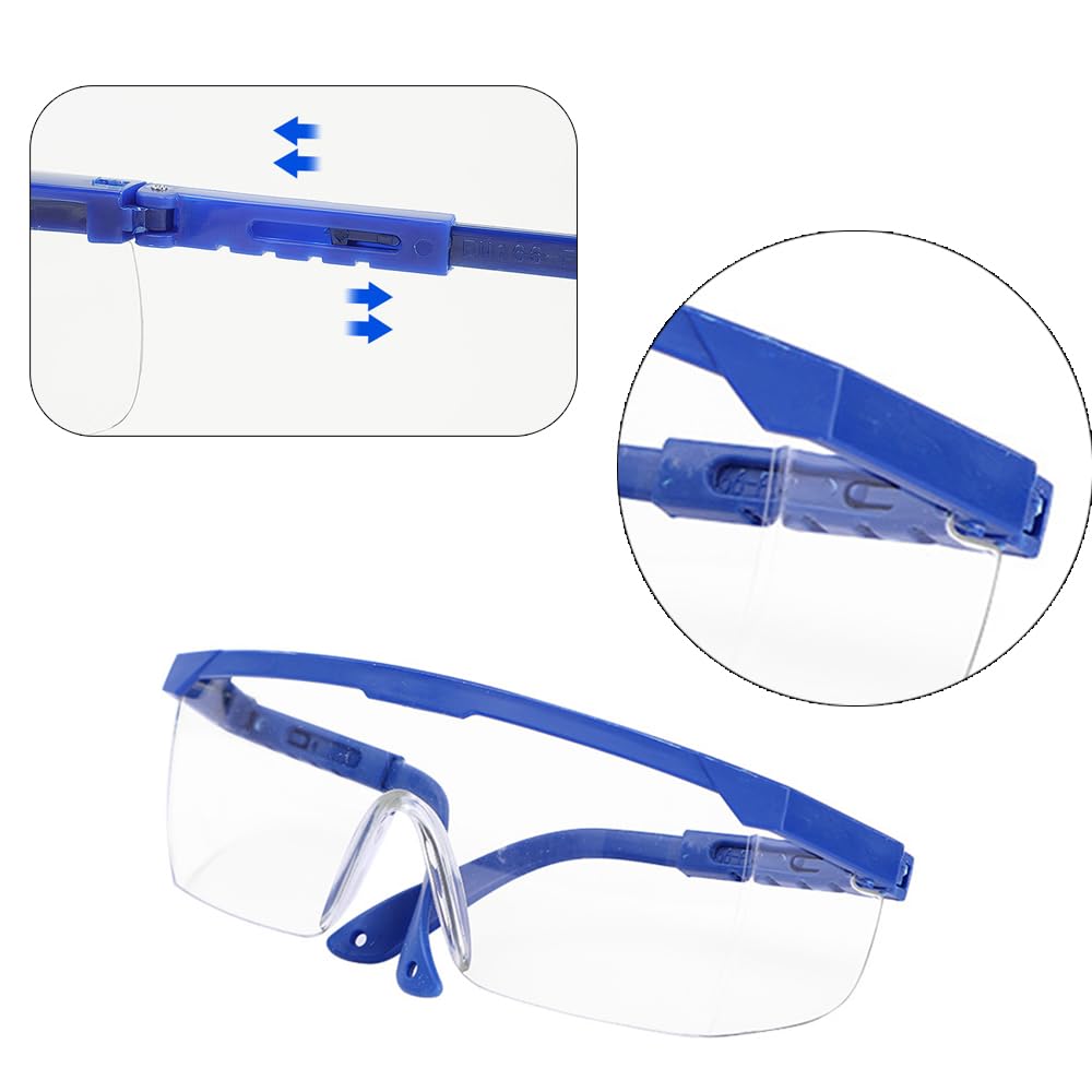 Ginddy Kids Safety Goggles, Blue Frames with Clear Lenses, Anti-Fog, Anti-Scratch, Wrap Around, Ideal for Cycling Painting - Image 3