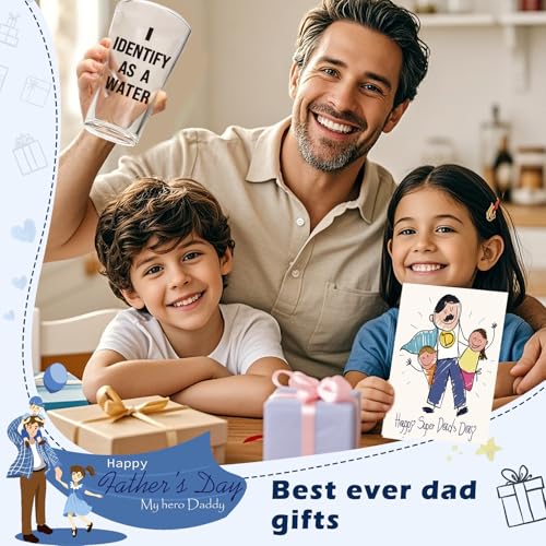 Father's Day Birthday Gift for Dad from Daughter Son Wife I Identify As A Water 16oz Beer Glass Fathers Day Retirement Promotion Gift for Father Daddy Bonus Stepdad Husband Grandpa Boyfriend Men Him - image 3
