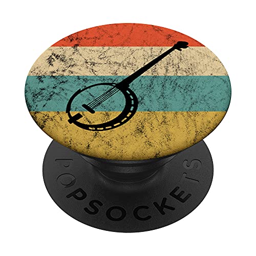 Banjo Instrument Bluegrass Musik Retro Vintage Sunset PopSockets mit austauschbarem PopGrip