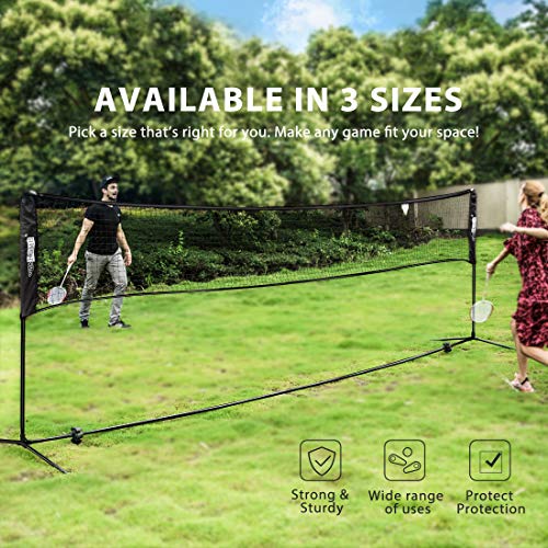 image for VIVOHOME Portable 14ft Height Adjustable Outdoor Badminton Net Set wit