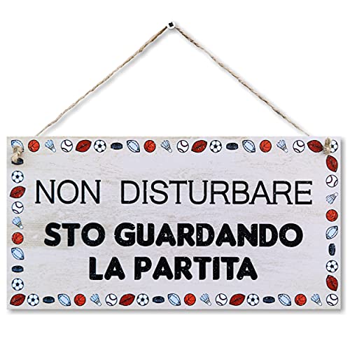 CARISPIBET Non disturbare | segni decorativi targhe decorative per soggiorno decorazioni d'interni regali per lui regole della stanza gli sport calcio ornamento da appendere 15 x 30 cm
