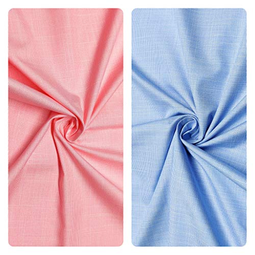 Image of JHABAK'S Unstitched Polycotton Giza Cotton Shirt Fabric For Men - Combo Pack of 2-1.60m Shirt Cloth Piece - 58 inch Width