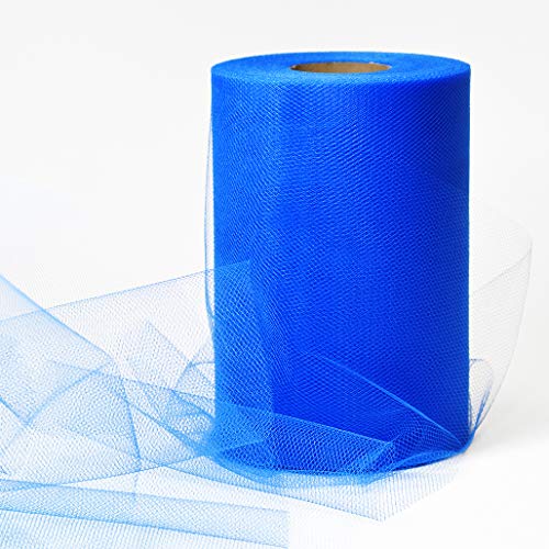 Image of Expo International Decorative Matte Tulle, Roll /Spool of 6 inch X 100 Yards, Lightweight Polyester Tulle Fabric for Tutus, Costumes, and Party Decorations, Washable, Easy-to-Use, Royal Blue