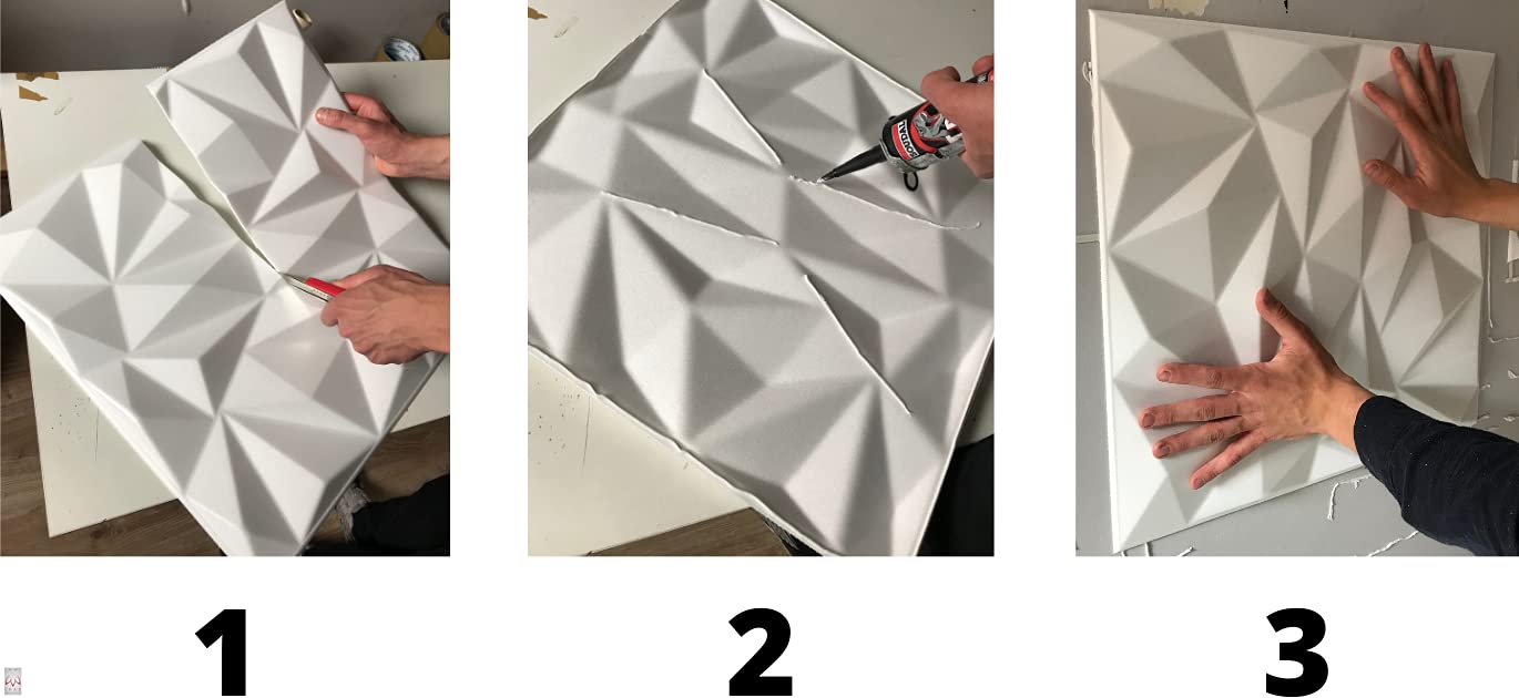 Paneele aus Polystyrol XPS, Deckenpaneele, 3D Wandpaneele, Styropor Dekoren, Decken Retro Vintage Wandverkleidung, 3mm dick - 50x50cm (4m²-16 Stück, Breez Beige)