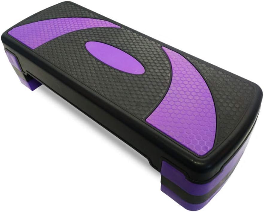 LLMLCF Height-Adjustable Aerobic Step Exercise Stepper, Gym Aerobics, Pedals Weight Loss Home Aerobics Slimming Fat Burning Rhythm Exercise Equipment,Purple