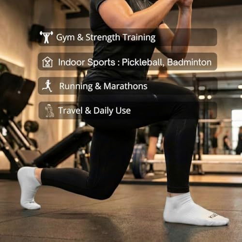 Image of KUE Compression Ankle Socks For Men & Women I Improved Blood Circulation, Pain Relief, Daily Use, Running & Sports, Premium Fabric, Moisture Wicking I Ankle Length Sports Socks