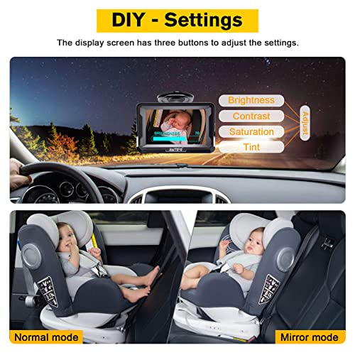 Amtifo Baby Car Camera With Display Clear Night Vision Hd 1080P Baby Car Mirror Rear Facing Car Seat Mirrors 3 Mins Easy To Install Travel Safety Kit A3 #TOP6