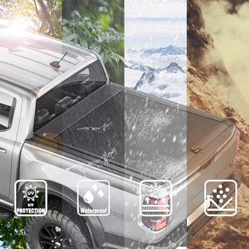 Image of SADELOOS Retractable Truck Bed Tonneau Cover Compatible with 2019-2026 Ranger (5' /60'') Retractable Hard Truck Bed Cover Password Lock