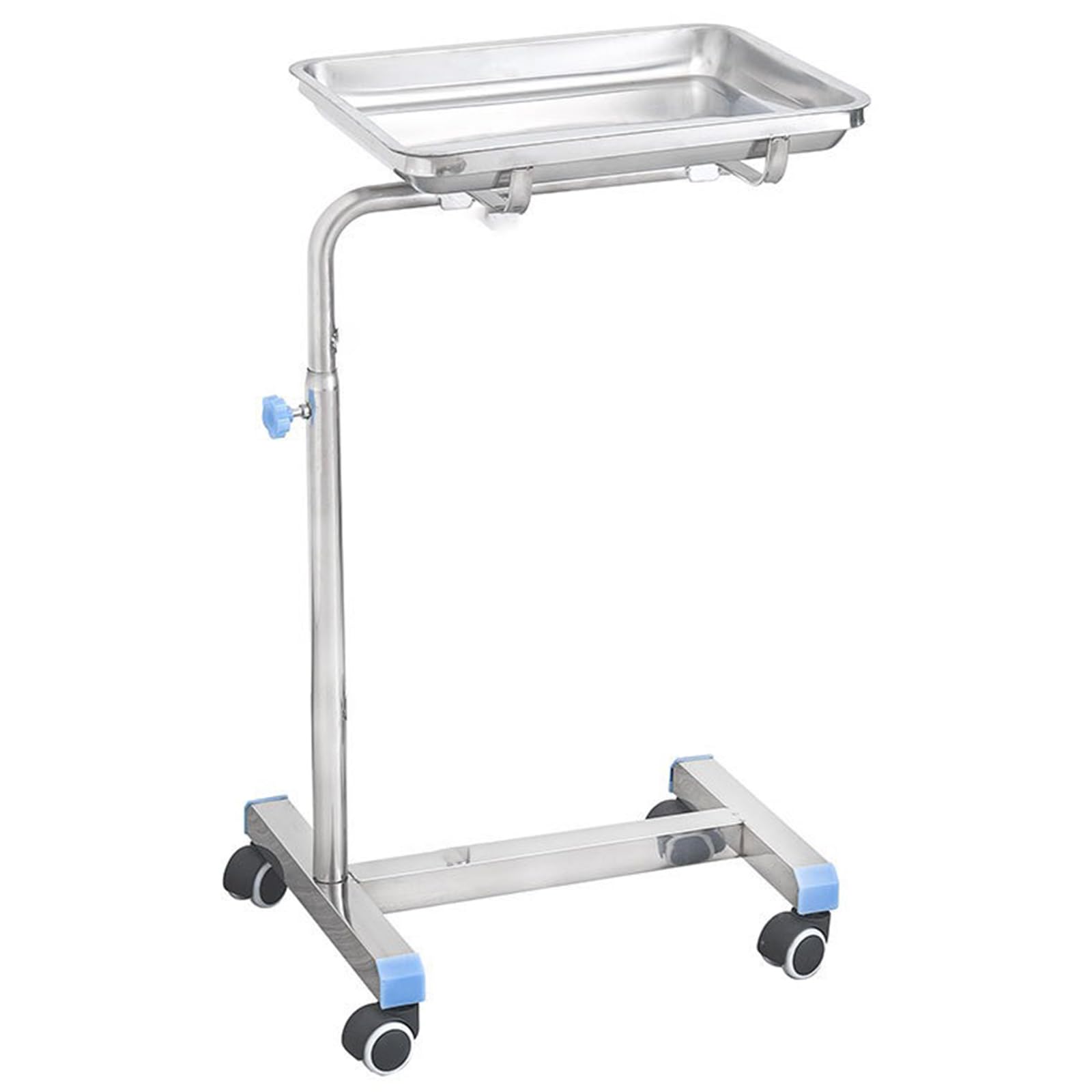 Carrello Medico, Carrelli da Laboratorio in Acciaio Inossidabile, Carrello da Laboratorio con Rotelle, Dotato di Quattro Ruote Girevoli, per Laboratorio, Clinica, Ospedale, Salone,Argento,A