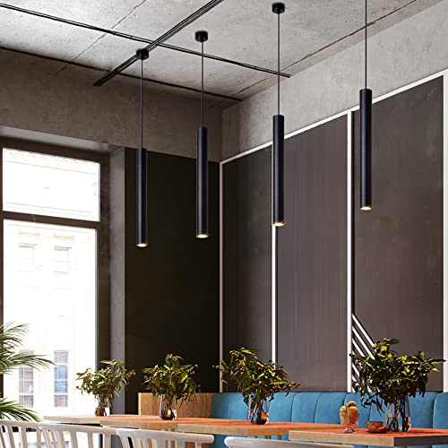 Chandelier suspension cylindrique LED 6x60cm pour plafond et bar