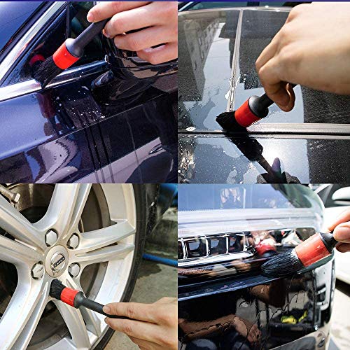 Gigicloud Conjunto de pincéis de detalhes de carro, 10 peças conjunto de pincéis de detalhes de carr