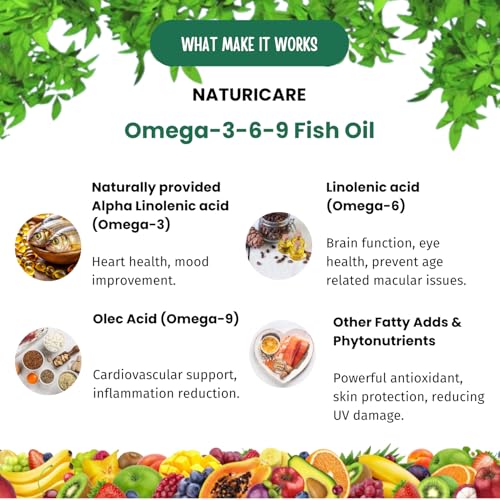 Image of Organics Vegan Omega 3-6-9 Fish Oil (500-mg) for Healthy Bones, Hair & Skin | 60 Veg Soft Gel Capsules for Both Women & Men