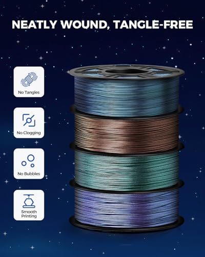 Image of JAYO Galaxy PLA 3D Printer Filament 1.75mm 1.1kg | Sparkle Glitter Finish, Color-Shifting Effect, ±0.02mm Accuracy, Tangle Free, Vacuum Sealed, Fits for Most FDM 3D Printers
