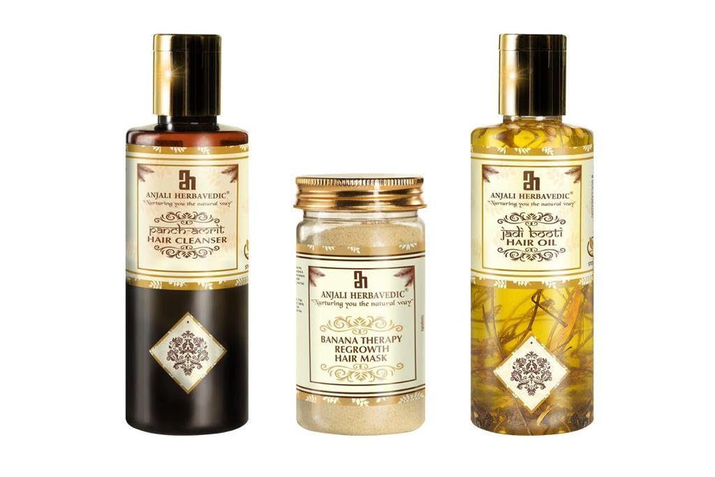 ANJALI HERBAVEDIC Hair Care Combo Kit (Hair Cleanser + Banana Therapy Hair Mask + Jadi Booti Hair Oil) (3 Items in the set)-image-45