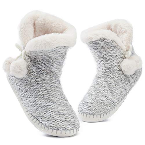 maamgic Womens Fuzzy Slipper Bootie Cozy Slipper Socks with Grippers for Home Bedroom Girls