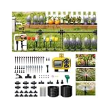 230FT Automatic Drip Irrigation System Kit with 2 Zone Sprinkler Timer