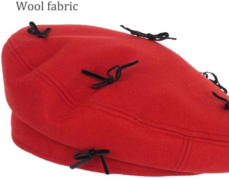 Versatile Woolen Beret for Women Winter Red Hat Personalized Painter's Hats