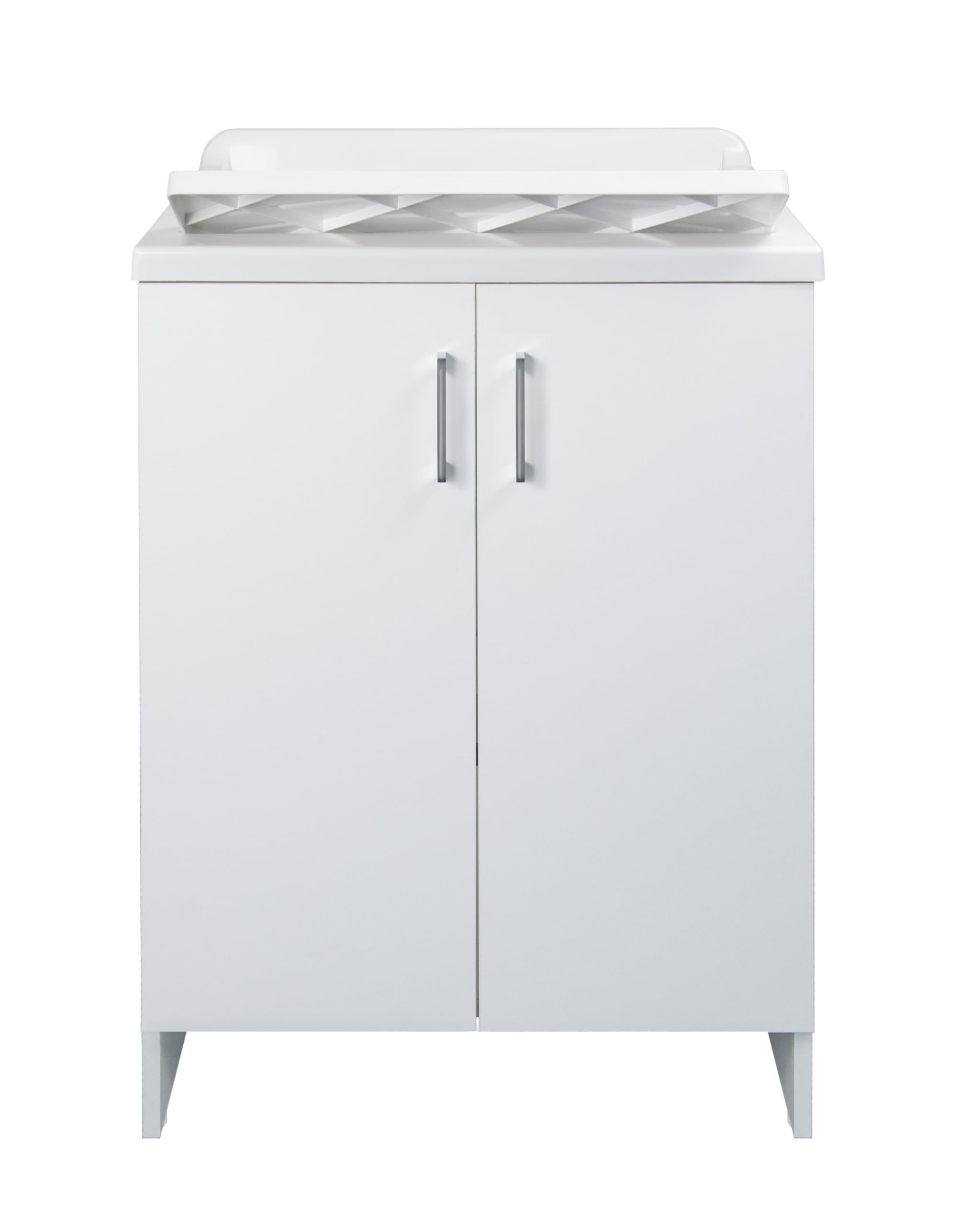 Negrari, Lavatoio Lavapanni in Nobilitato, Kit di montaggio, Vasca resistente agli acidi, Kit di scarico incluso, Interno e Esterno, L60 x P50 x H85 cm, Bianco