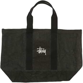 Stussy 大きめショルダートートバッグ　washed black Canvas Extra Large Tote – Washed Black | Accessories