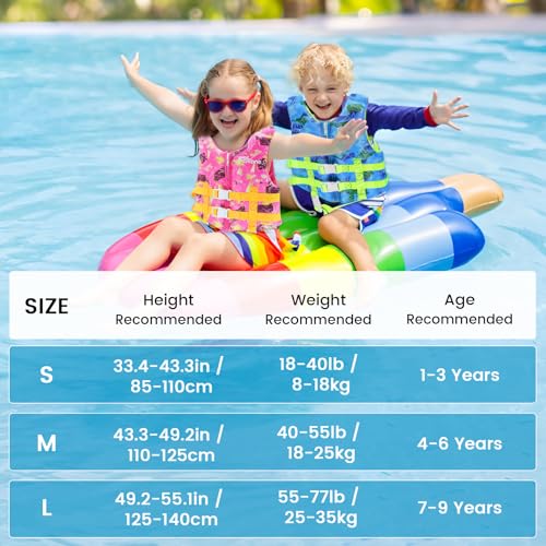 Schwimmweste ‎Kinder Neopren Weste, Ideale Kleinkinder Schwimmhilfe Badeanzug Assist Bademode Schwimmtraining mit Einstellbare Sicherheits Straps für Mädchen Jungen - Blau, M (4-6 Jahre)