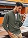 PJ PAUL JONES Mens Cardigan Sweater Zipper Front Slim Fit Full Zip Up Sweaters for Men Stand Collar Knit Cardigans Long Sleeve Grey Green