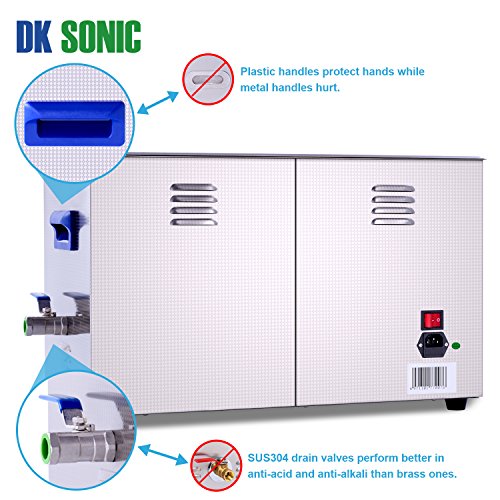 Large Professional Ultrasonic Cleaner-DK SONIC 22L 480W Sonic Cleaner with Heater and Basket for Metal Parts,Carburetor,Fuel Injector,Brass,Auto Parts,Engine Parts,Motor Repair Tools,etc