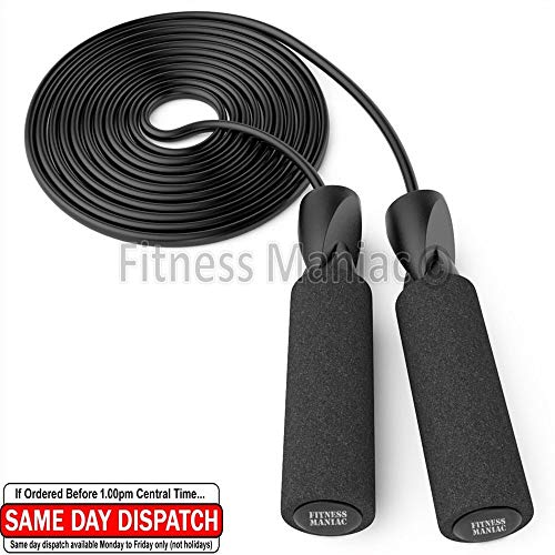 Tfm Usa Jump Rope Adjustable Speed Rope Black 10Ft For Cardio Training Boxing Mma Fitness Sport Gym Men Women Girls Boys Kids #TOP4