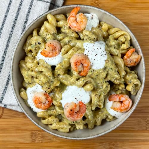Pasta al pesto di pistacchi con mazzancolle